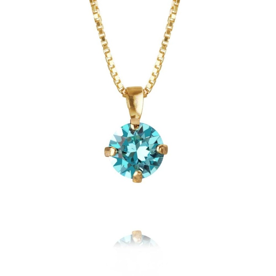 Women Caroline Svedbom Necklaces | Classic Petite Necklace Gold Turquoise