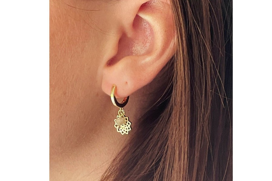 Women Boho Betty Earrings | Crown Chakra Hoop Earring-Gold