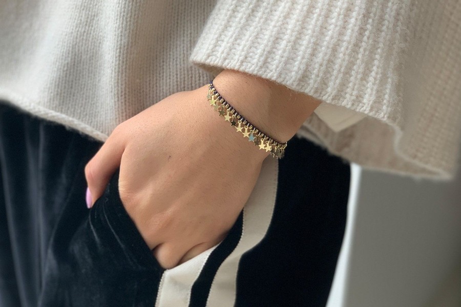 Women Boho Betty Bracelets | Tombak Bracelet-Navy & Gold