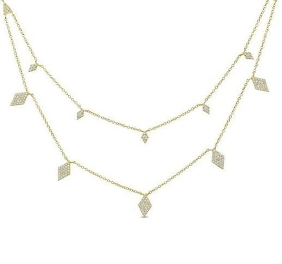 Women Icandi Necklaces | Diamond Multi Chain-Gold