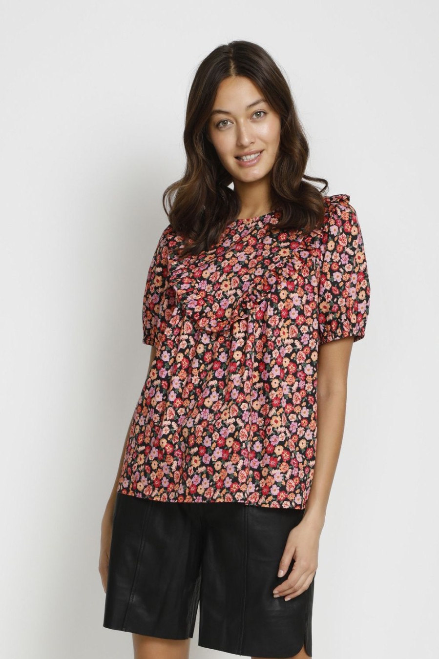 Women Culture Tops | Miska Blouse-Black Flower