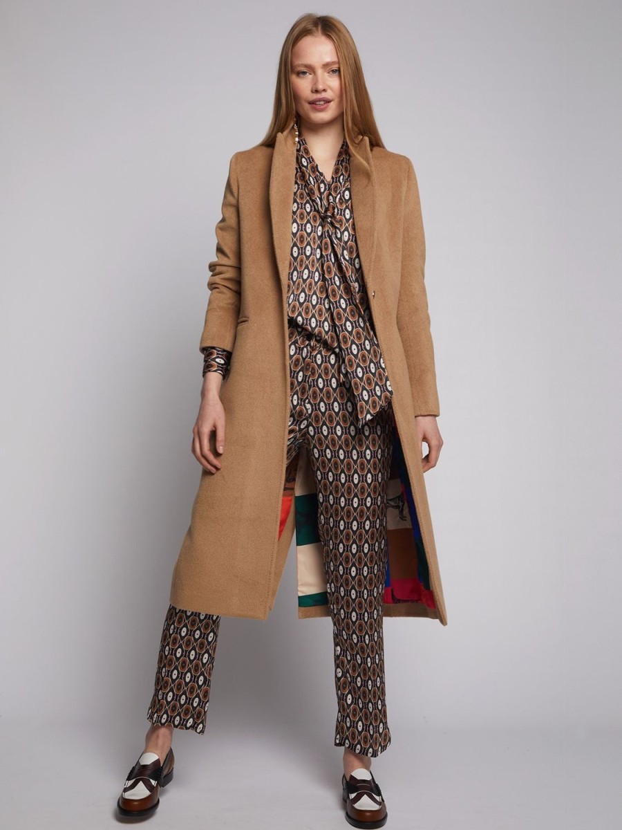 Women Vilagallo Coats | Katherine Emb Coat-Camel