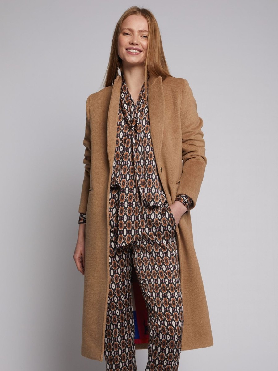 Women Vilagallo Coats | Katherine Emb Coat-Camel