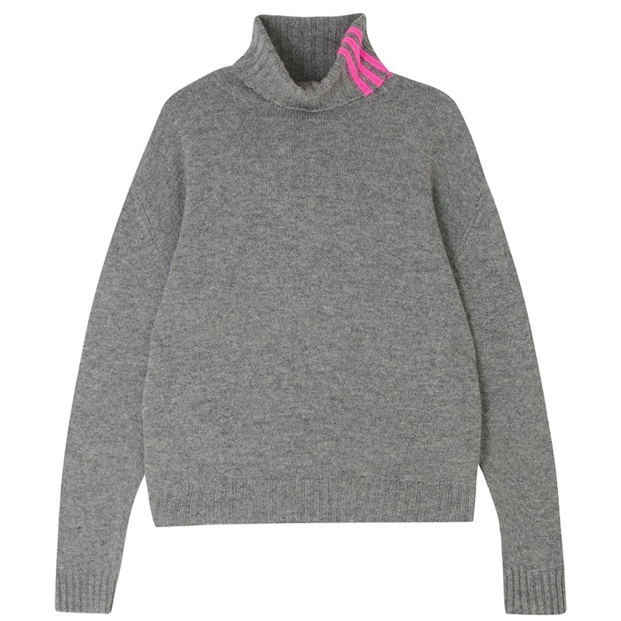 Women Doodie Stark Knitwear | Go Faster Knit-Mid Grey/Hot Pink