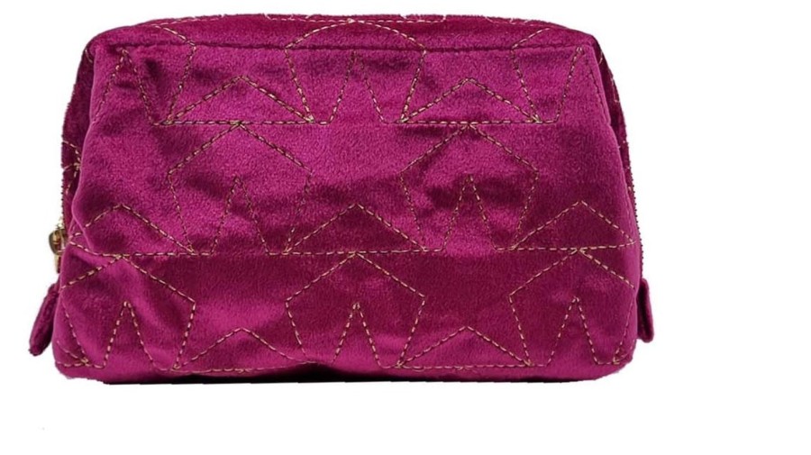 Women Nooki Bags | Star Make Up Bag-Pink Velvet