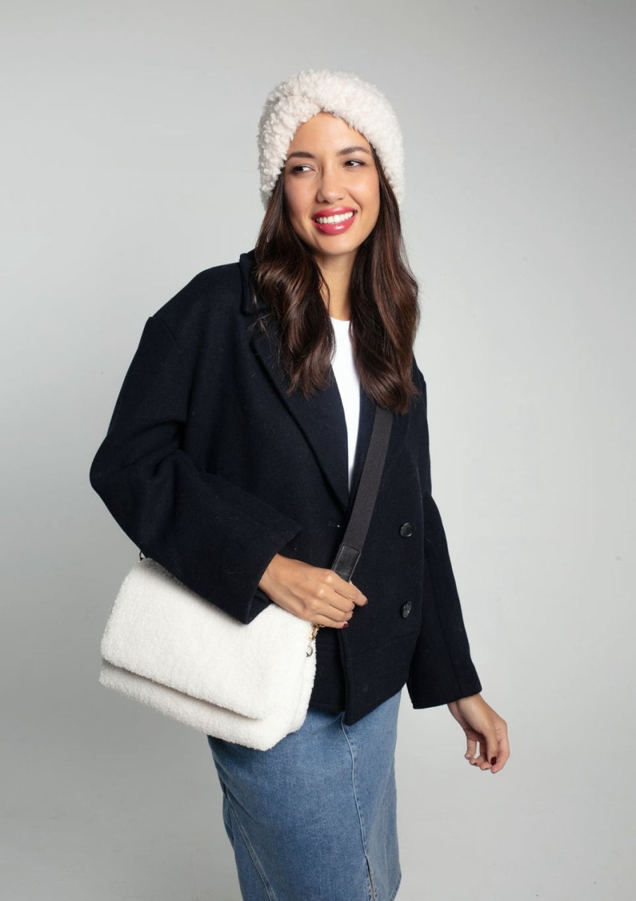 Women Nooki Bags | Maribel Faux Fur Satchel-Cream