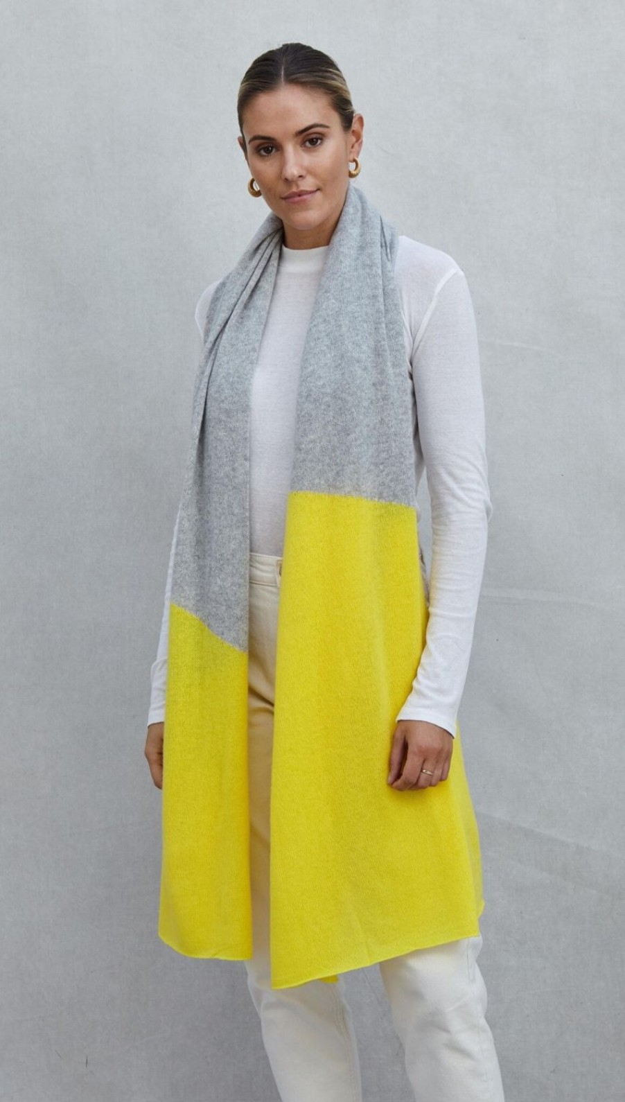 Women Charli Scarves | Cashmere Travel Wrap-Lt Grey / Canary Mel