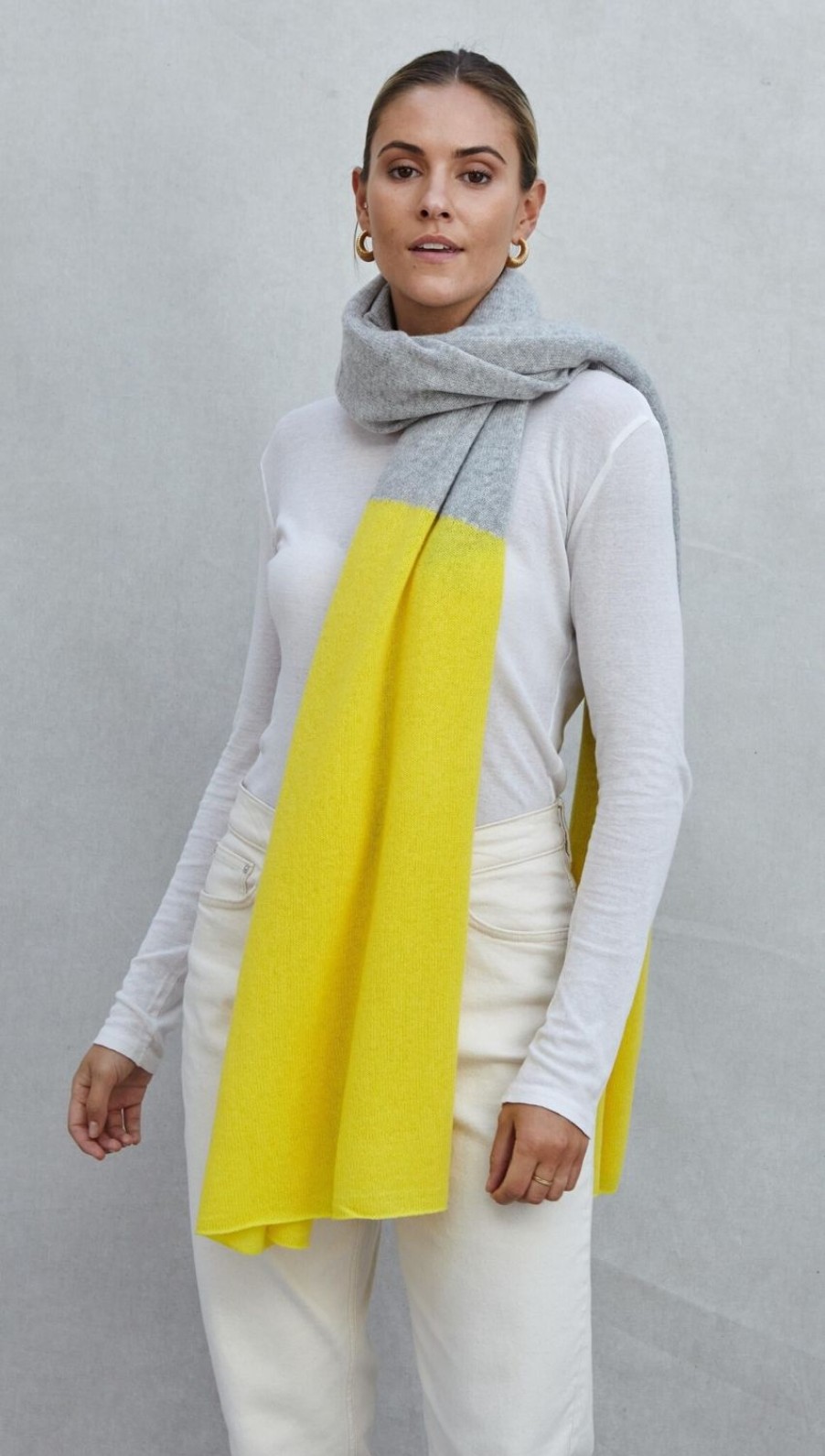 Women Charli Scarves | Cashmere Travel Wrap-Lt Grey / Canary Mel