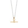 Women Tilly Sveaas Necklaces | Gold And Silver T-Bar Necklace 50Cm