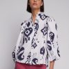 Women Vilagallo Tops | Tatiana Blouse-Ikat White/Navy