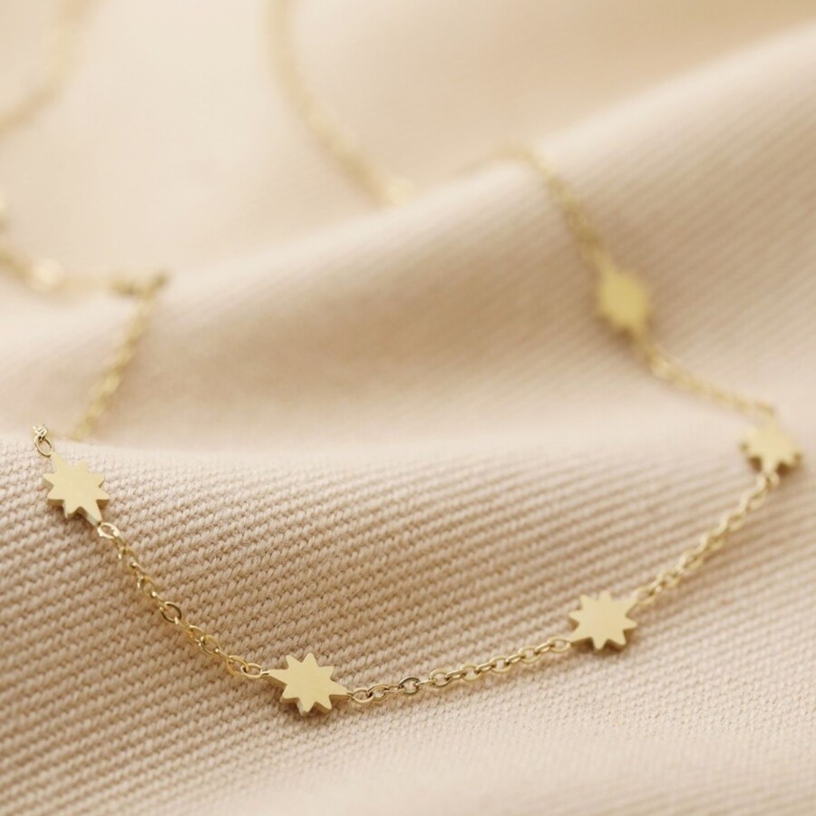 Women Lisa Angel Necklaces | Long Tiny Star Necklace-Gold