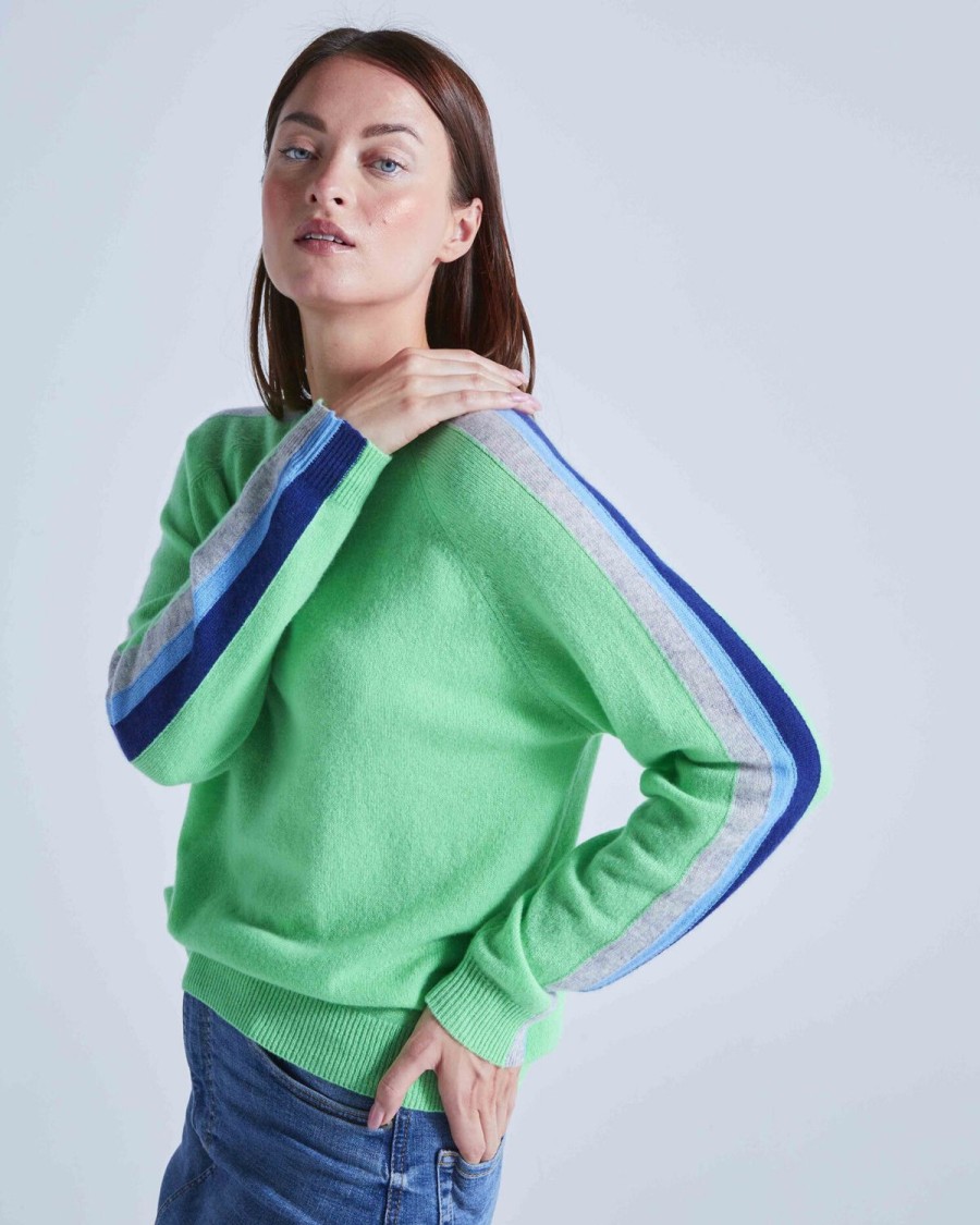 Women Absolut Cashmere Knitwear | Yale Knit-Rainbow Absinthe