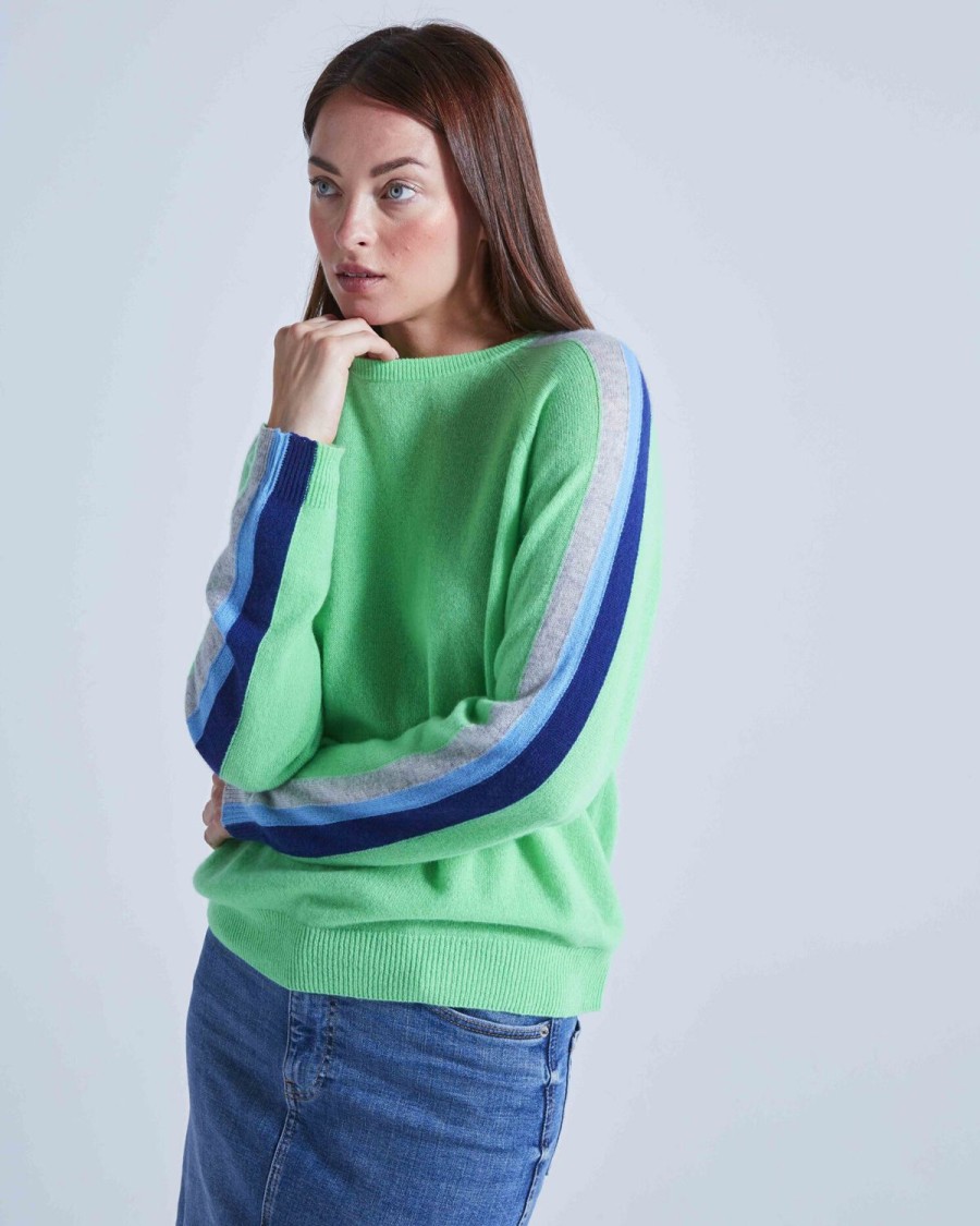 Women Absolut Cashmere Knitwear | Yale Knit-Rainbow Absinthe