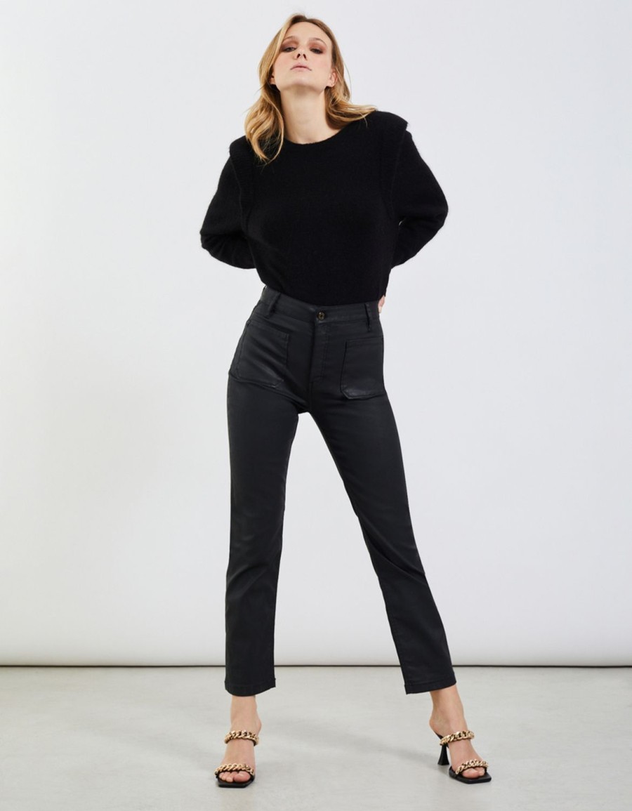 Women Reiko Jeans | Mercy Coated Jeans-Black