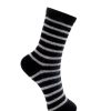 Women Black Colour Socks | Wonderland Striped Sock-Black