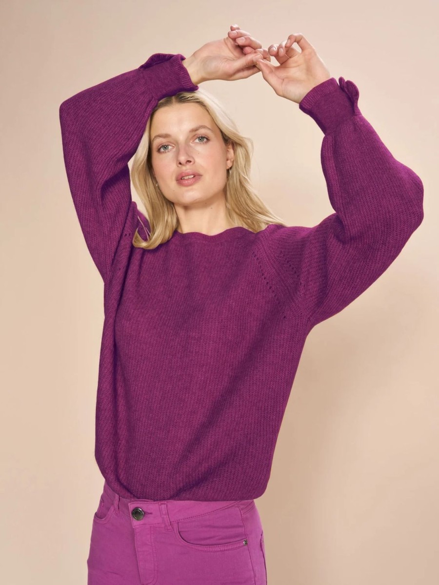 Women Mos Mosh Knitwear | Talli Ls Knit-Vivid Viola