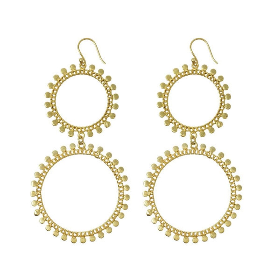 Women Ashiana Earrings | Double Sunray Earrings-Gold