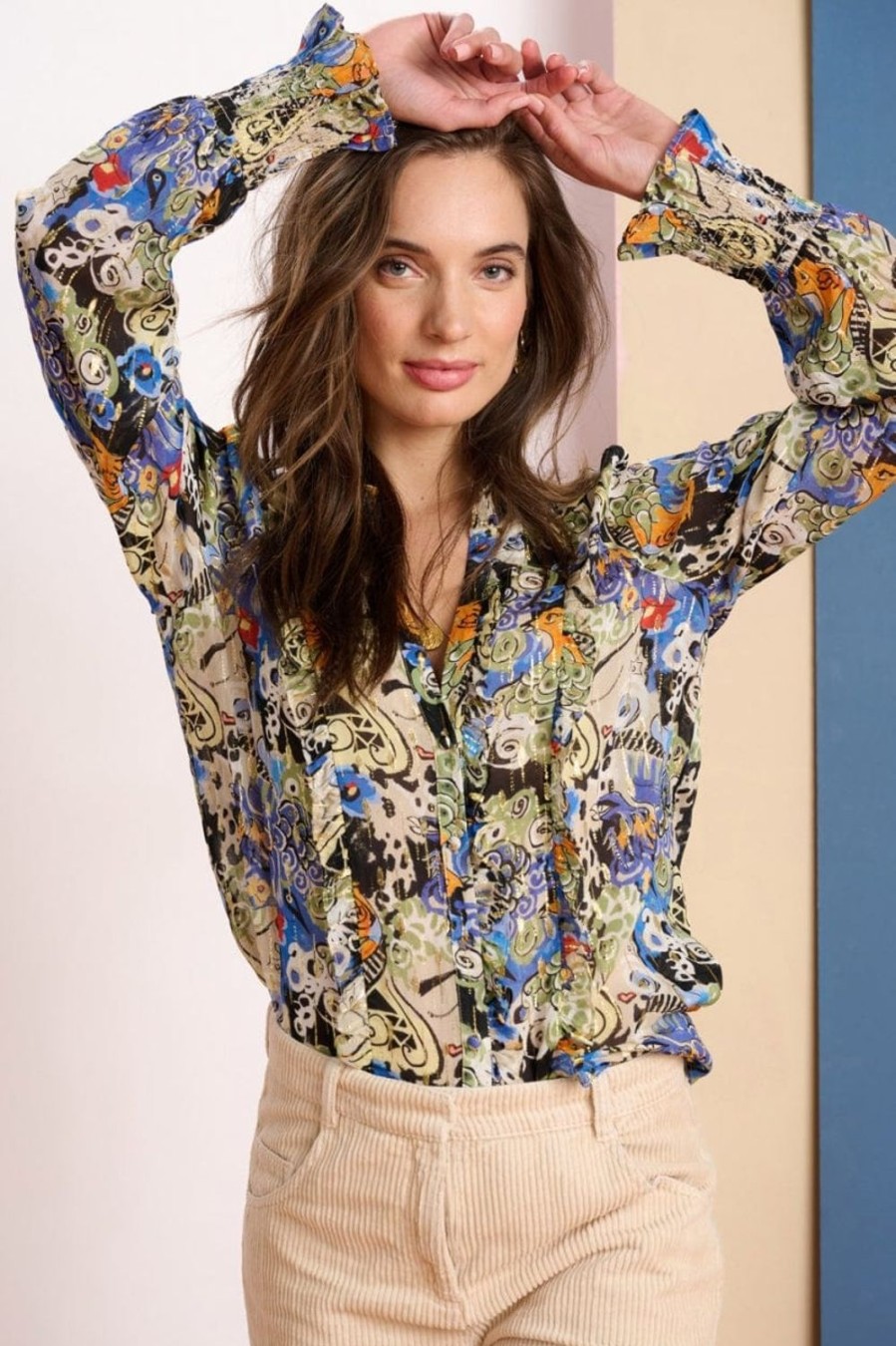 Women Pom Amsterdam Tops | Gleaming Glory Blouse-Multi