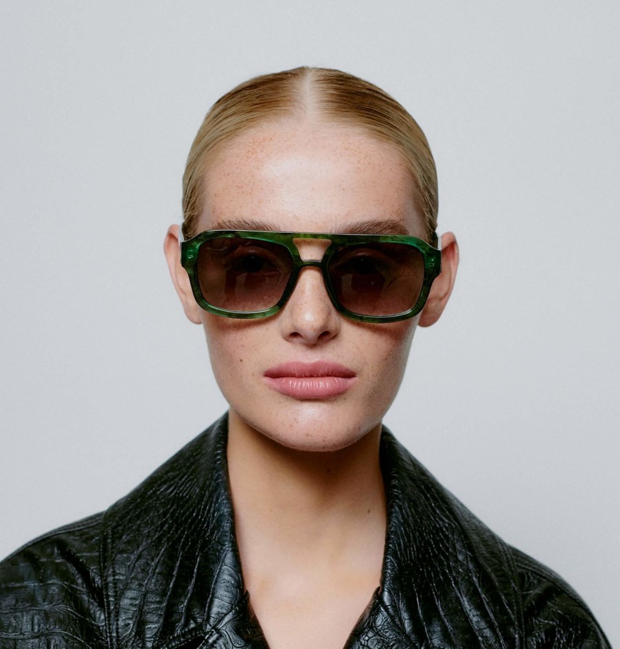 Eyewear A. Kjaerbede | Kaya Sunglasses-Green Marble Transparent