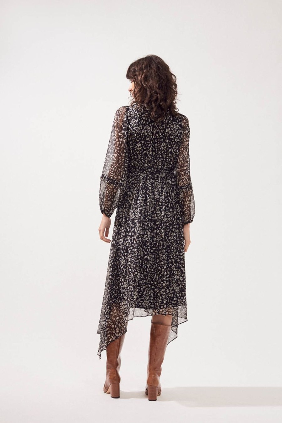 Women Suncoo Dresses | Chamila Lurex Fleck Dress-Noir