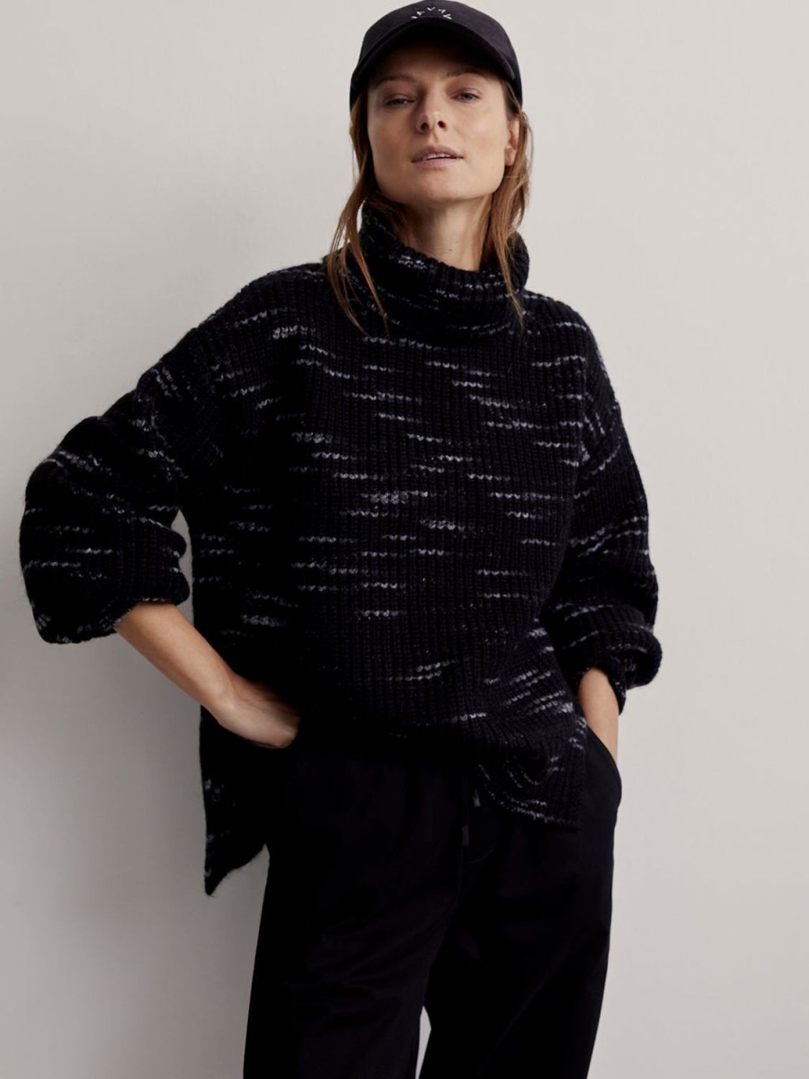 Women Varley Knitwear | Marlena Knit-Black/Snow White