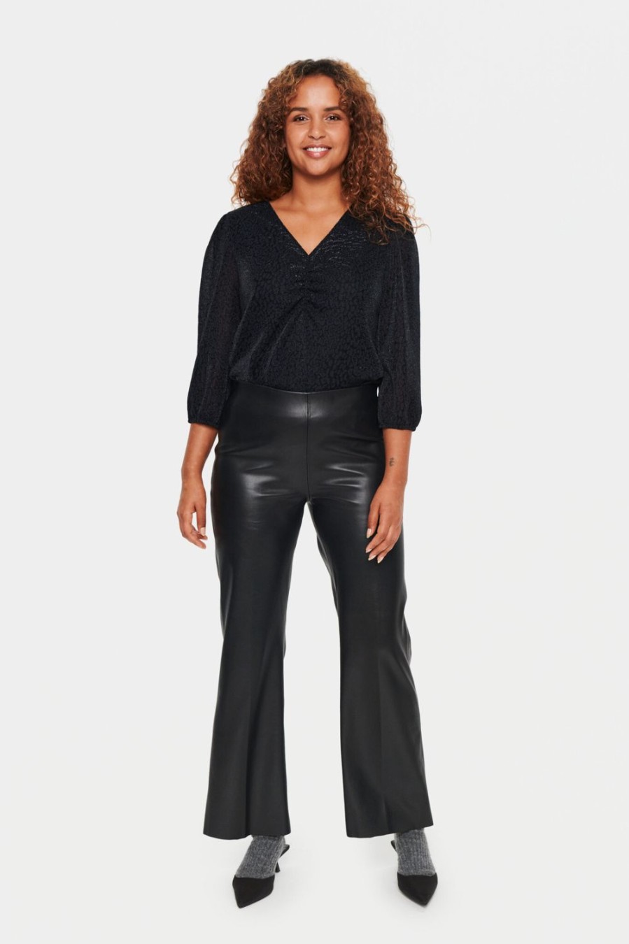 Women Saint Tropez Trousers | Dowie Flared Pants-Black