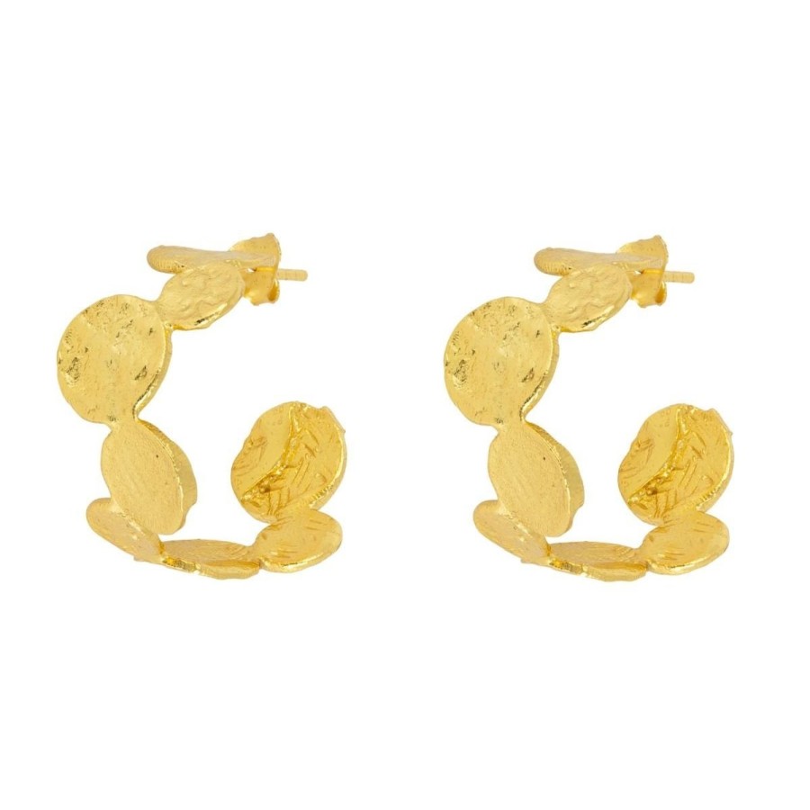 Women Ashiana Earrings | Flora Hoop Earrings-Gold