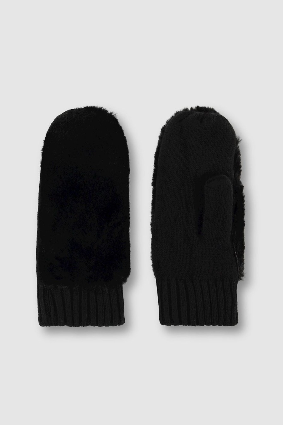 Women Rino & Pelle Gloves | Oxo Mittens-Black