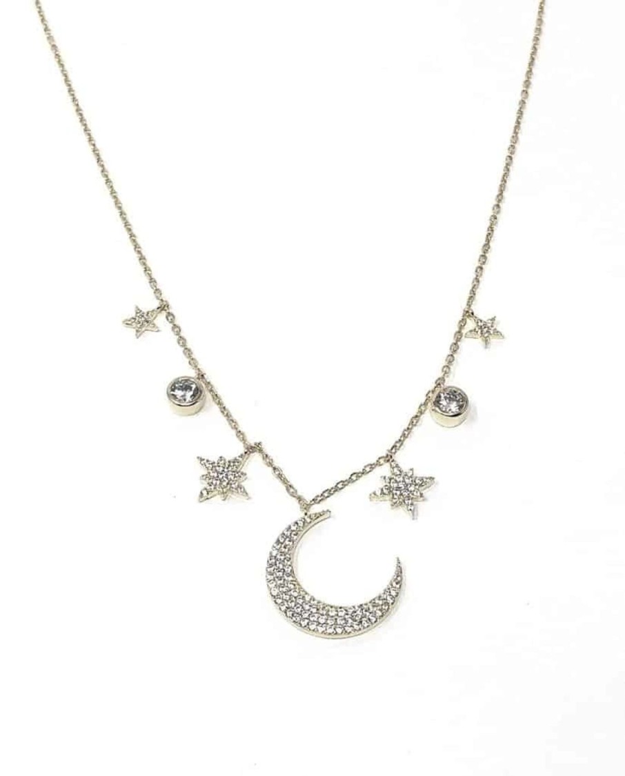 Women Icandi Necklaces | Wendy Moon Necklace-Silver