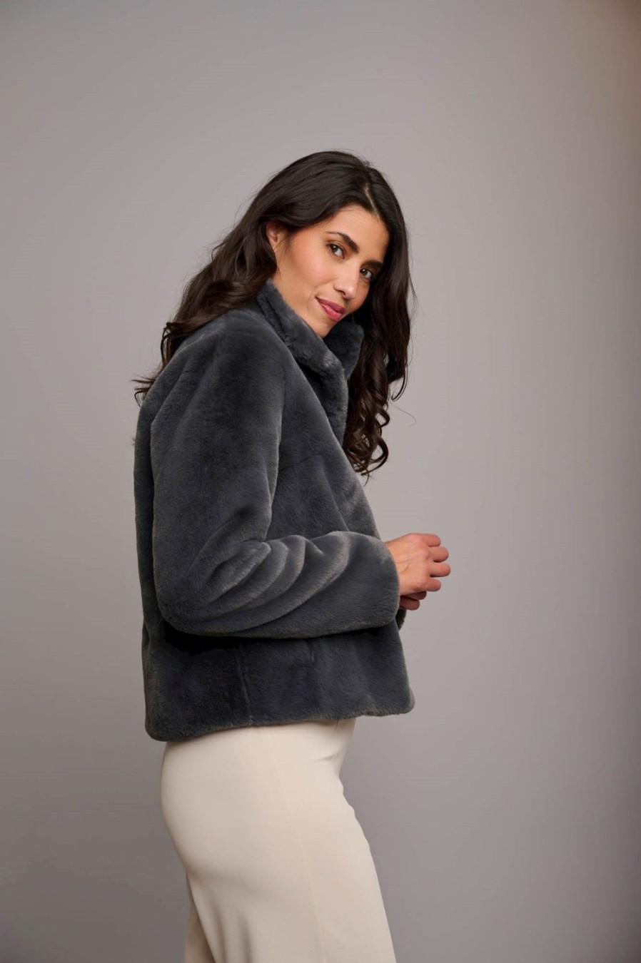 Women Rino & Pelle Jackets | Vie Faux Fur Jacket-Night