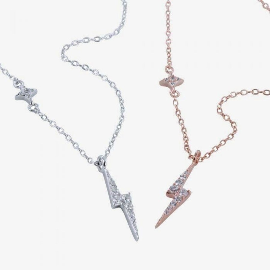 Women Reeves & Reeves Necklaces | Dd36 Cz Lightning And Star Necklace