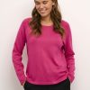 Women Culture Knitwear | Annemarie Solid Jumper-Fuchsia Purple Melange