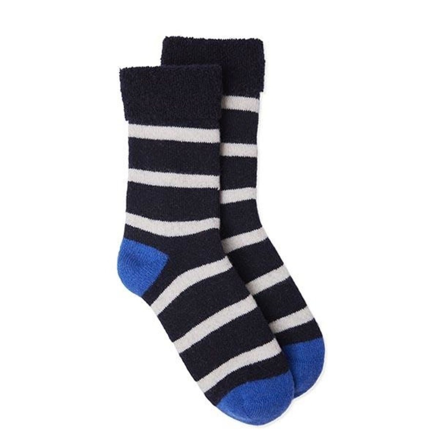 Women Somerville Socks | Slipper Sock Breton-Navy/White/Red