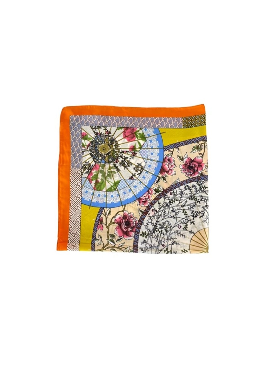 Women Black Colour Scarves | Gentle Miniscarf-Orange