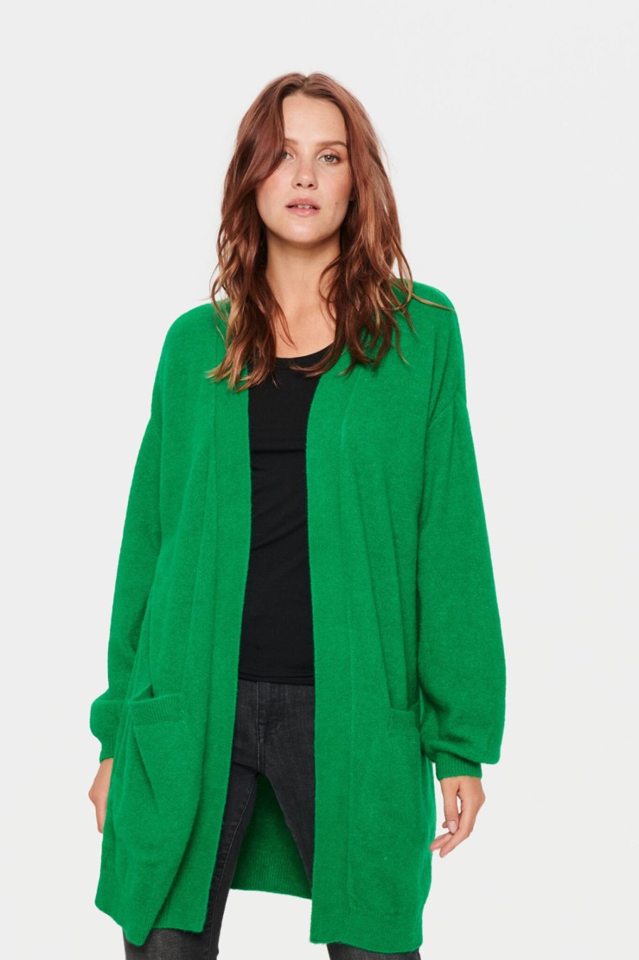 Women Saint Tropez Knitwear | Trixie Cardigan-Verdant Green