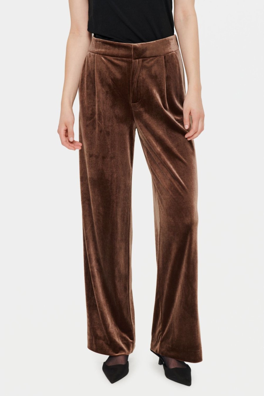 Women Saint Tropez Trousers | Bree Pants-Chocolate Brown