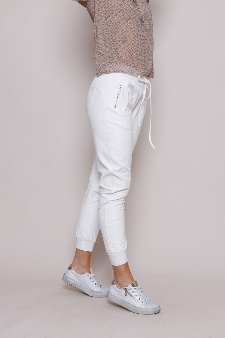 Women Suzy D Trousers | Ultimate Joggers-White