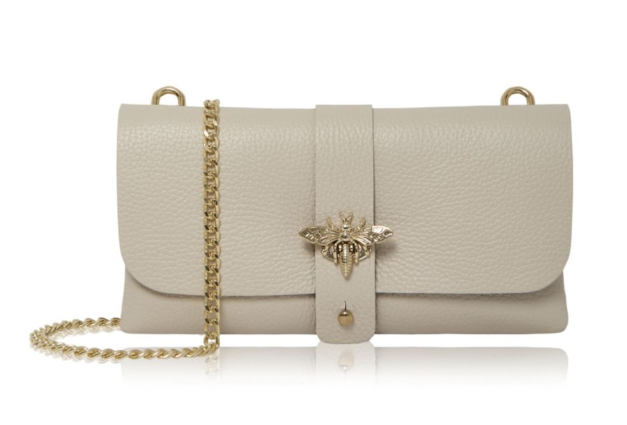 Women Doodie Stark Bags | Leather Clutch With Butterfly-Cream