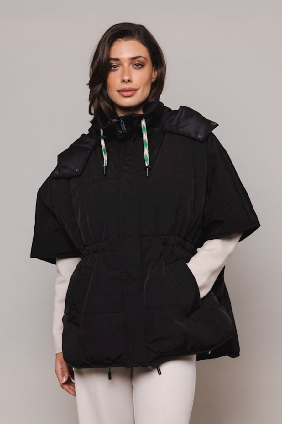 Women Rino & Pelle Jackets | Judi Padded Cape-Black