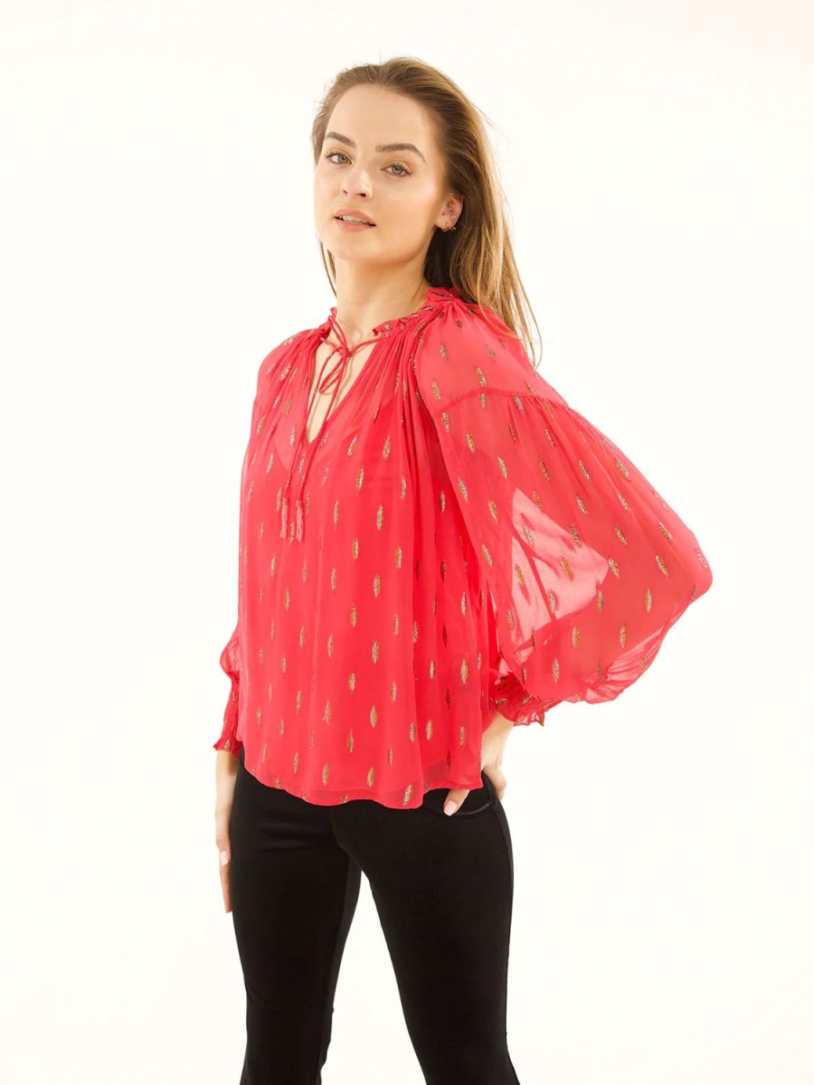 Women Stardust Tops | Georgia Top-Raspberry Confetti