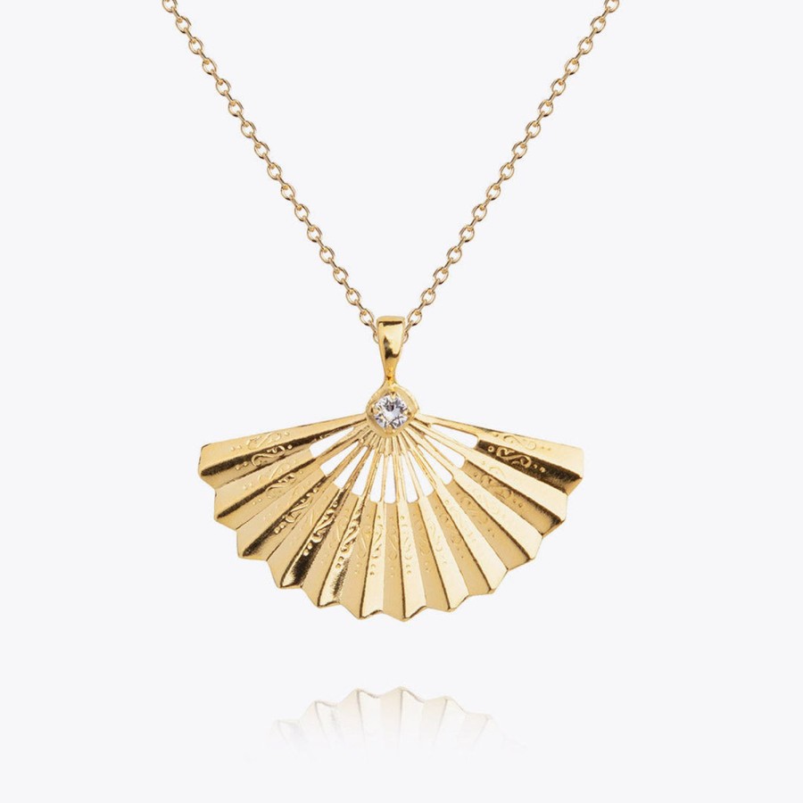 Women Caroline Svedbom Necklaces | Sunfeather Necklace-Gold Crystal