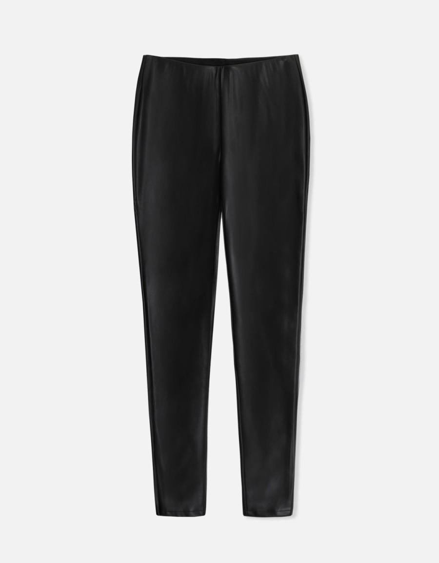 Women Reiko Trousers | Olga Faux Leather Leggings-Black