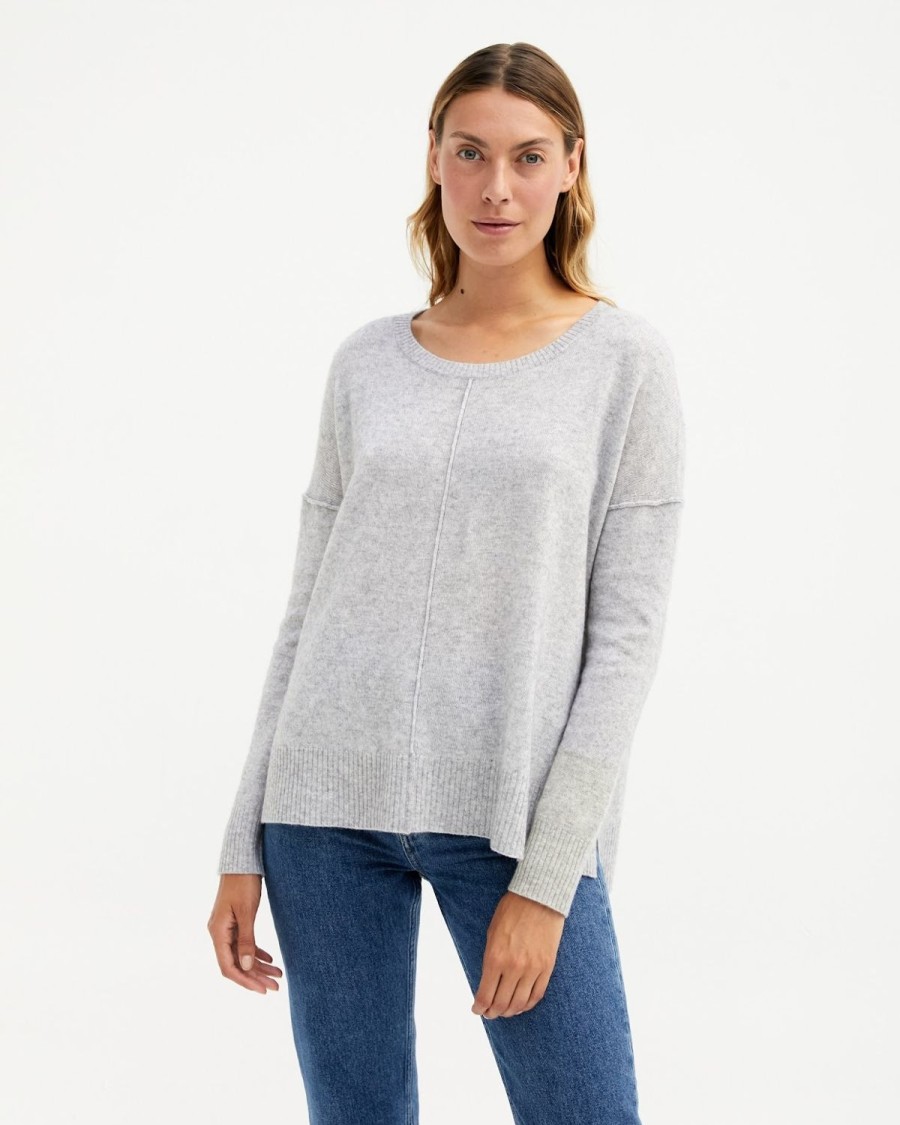 Women Absolut Cashmere Knitwear | Kenza Cashmre Knit-Gris Chine Clair