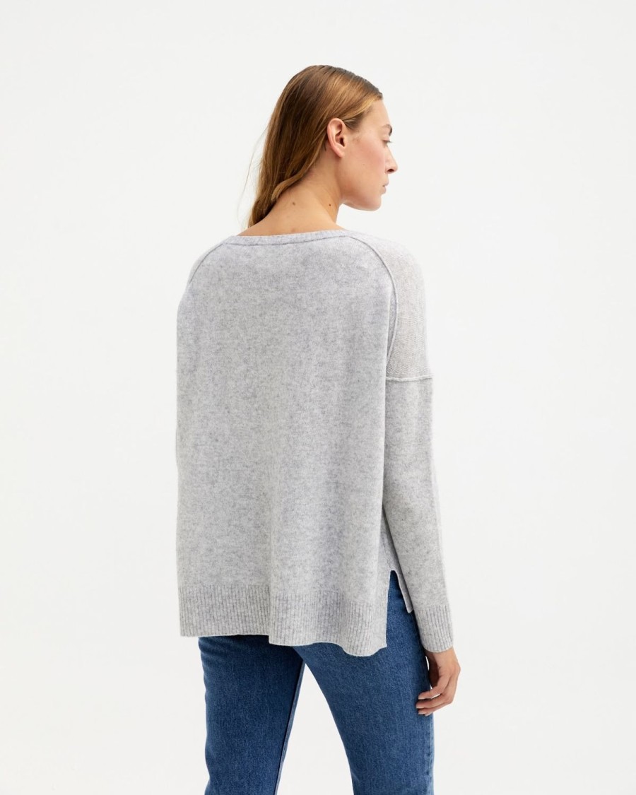 Women Absolut Cashmere Knitwear | Kenza Cashmre Knit-Gris Chine Clair