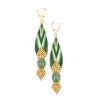 Women Nahua Earrings | Branca Earrings-Green Stripes