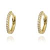 Women Boho Betty Earrings | Dorval Cz Champagne Hoop Huggies Earrings