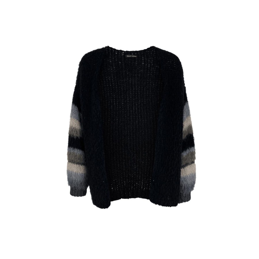 Women Black Colour Knitwear | Hera Brushed Knit Cardi-Black