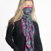 Women Doodie Stark Face Masks | Doodiescarf-Palm Print-Turq/Pink