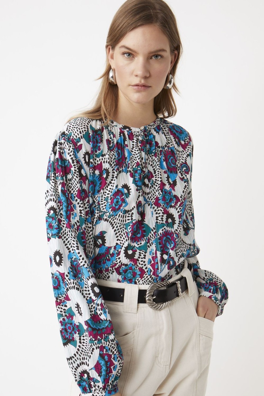 Women Suncoo Tops | Lamour Blouse-Blanc Casse