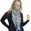 Women Doodie Stark Face Masks | Doodiescarf-Floral Leo Print-Navy/Cobalt